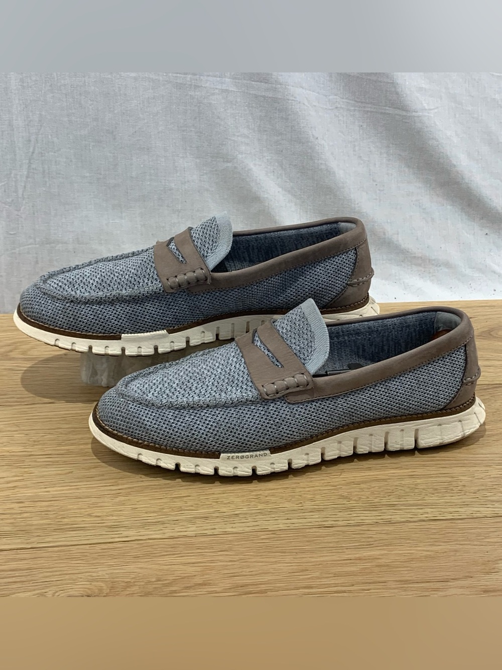 Cole Haan Zerogrand Remastered Stitchlite Penny Loafers Gray Mens 9.5 M